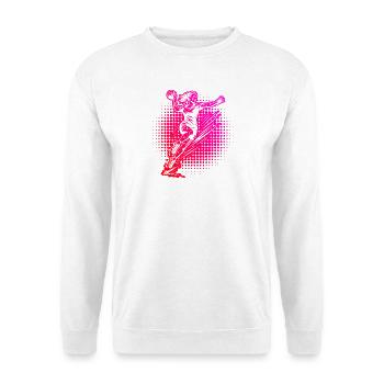 Ein Motiv nur für Handball fuer Frauen - Unisex Pullover - Weiß - Vorne - Alina (178cm) & Michal (187cm)