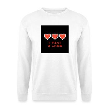 Pixel Hearts 1 Pint 3 Leben - Unisex Pullover - Weiß - Vorne