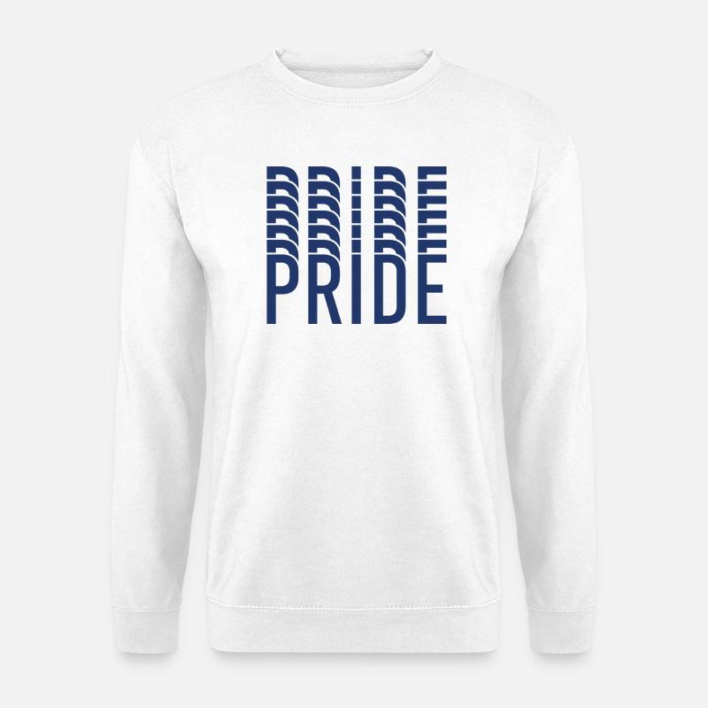 Blue Pride Geometrisches Muster - Unisex Pullover - Weiß