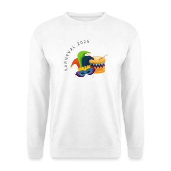 Carnival 2026 – Mask & Drum Colorful Design - Unisex Sweatshirt - white - Front