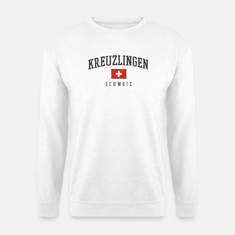 Emblème du drapeau suisse de Kreuzlingen - Sweat-shirt Unisexe - blanc