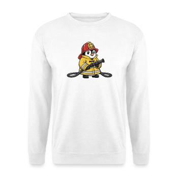 Süßer Pinguin Feuerwehr Retter Cartoon Helfer Held - Unisex Pullover - Weiß - Vorne