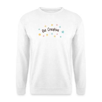 Sei kreativ: Pastellsterne und feine Buchstaben - Unisex Pullover - Weiß - Vorne