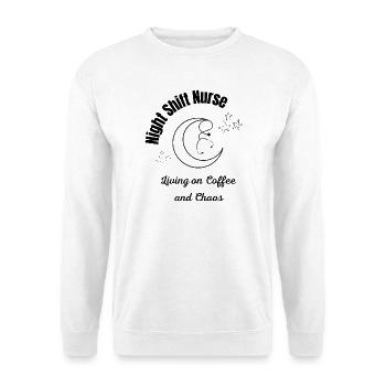 Infirmière de nuit - Café et stéthoscope chaos M - Sweat-shirt Unisexe - blanc - Devant