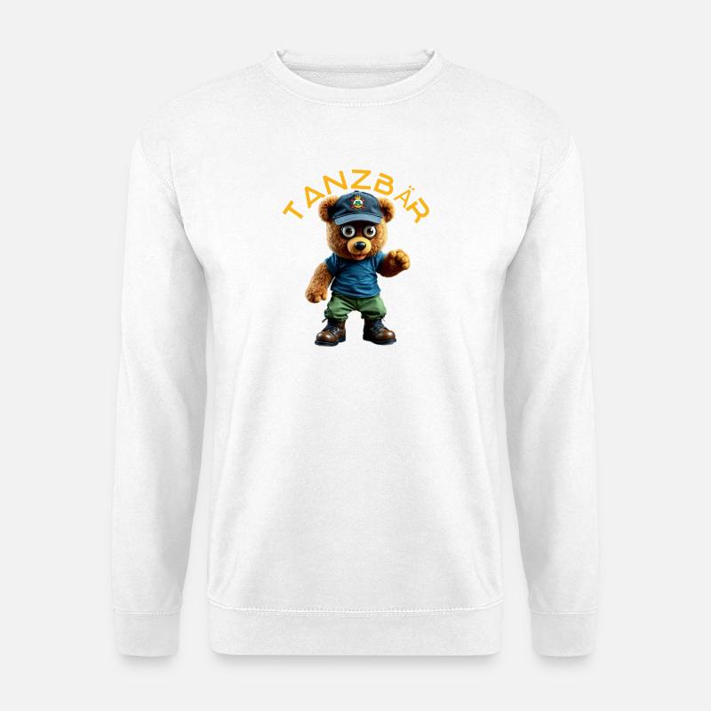Dancing Bear Mascot - Unisex Sweatshirt - white