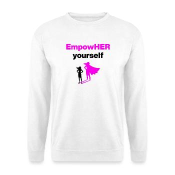 EMPOHER YOURSELF PINK EMPOWERMENT SUPERHELDIN - Unisex Pullover - Weiß - Vorne