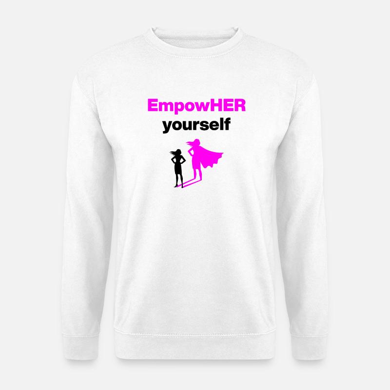 EMPOHER YOURSELF PINK EMPOWERMENT SUPERHELDIN - Unisex Pullover - Weiß