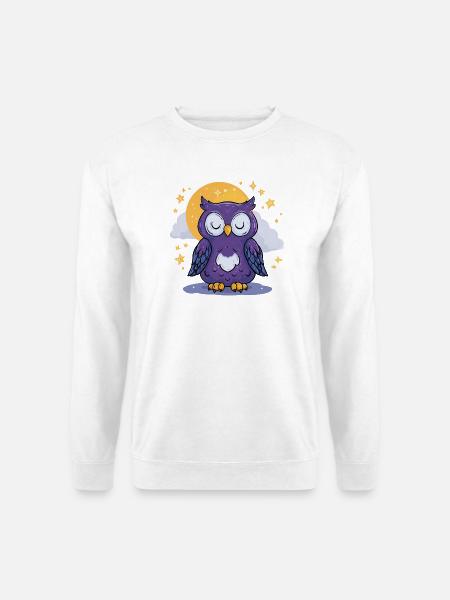 Moonlit Night Owl - Unisex Sweatshirt - white