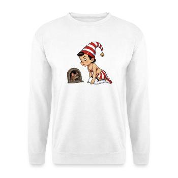 Leprechaun girl at mouse hole - Unisex Sweatshirt - white - Front