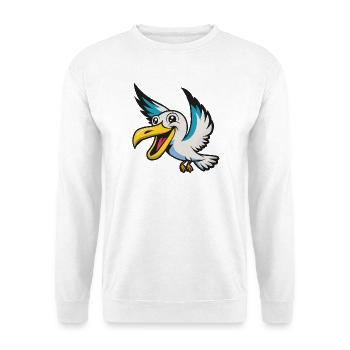 Merry Pelican Mascot - Unisex Sweatshirt - white - Front