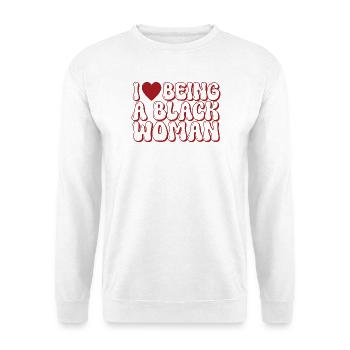 Motif de lettre bulle de femme noire fière - Sweat-shirt Unisexe - blanc - Devant