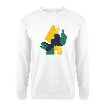 Abstrakte Wüstenlandschaft - Unisex Pullover - Weiß - Vorne
