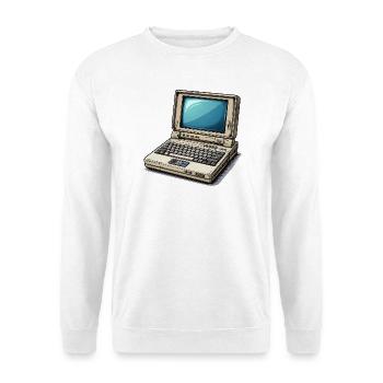 Laptop Retro Computer Vintage Style Illustration - Unisex Sweatshirt - white - Front