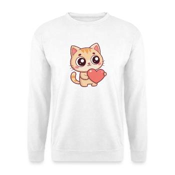 Chaton Coeur Doux - Sweat-shirt Unisexe - blanc - Devant
