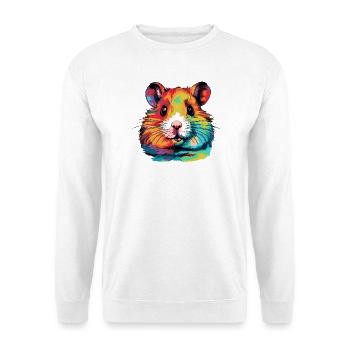 Portrait du hamster de l’explosion en couleur - Sweat-shirt Unisexe - blanc - Devant
