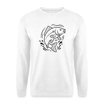 Carp Jumping Fish Fishing - Unisex Sweatshirt - white - Front