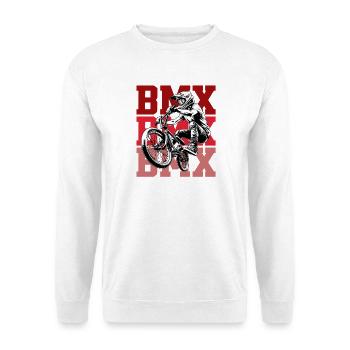 BMX Rider im roten Hintergrund - Unisex Pullover - Weiß - Vorne