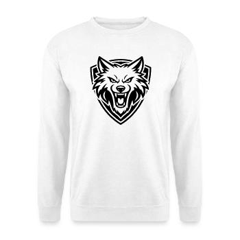 Wolf Kopf Wappen - Unisex Pullover - Weiß - Vorne