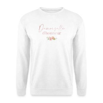 Demoiselle d'honneur florale - Sweat-shirt Unisexe - blanc - Devant