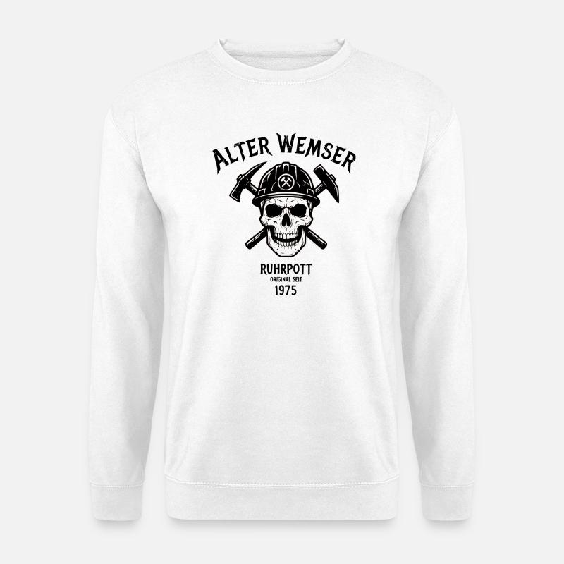 1975 Geburtstag Geschenk für echte Ruhrpott Typen - Unisex Pullover - Weiß