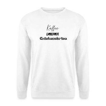 Coffee -> Learning -> Existential Crisis - Unisex Sweatshirt - white - Front