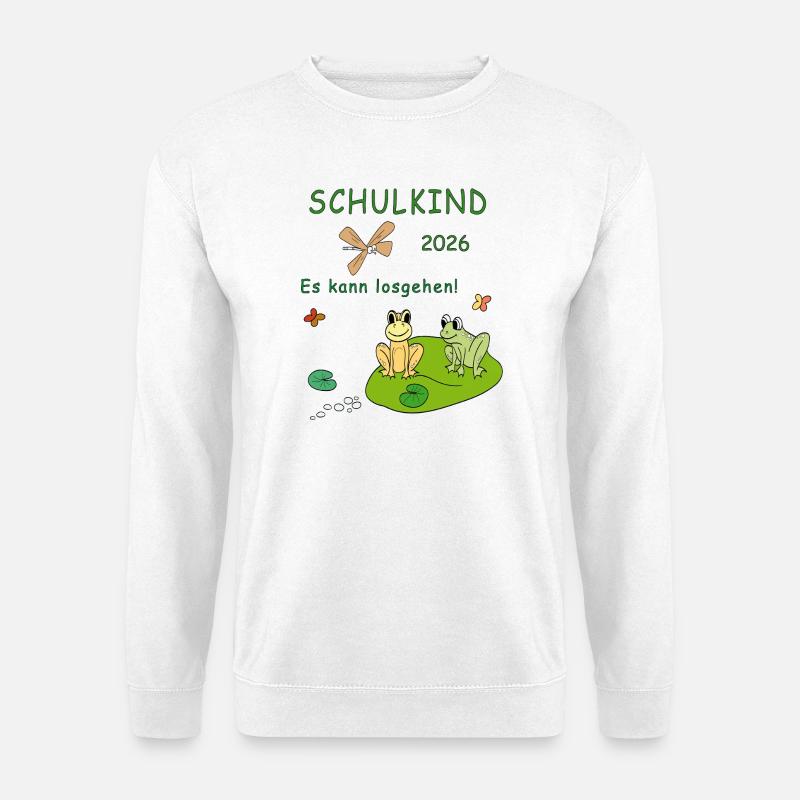 Schulkind 2026 Froschfreude - Unisex Pullover - Weiß