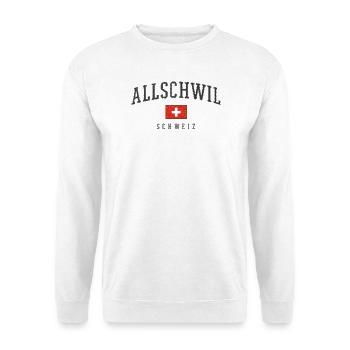Allschwil Logo Schweizer Flagge - Unisex Pullover - Weiß - Vorne