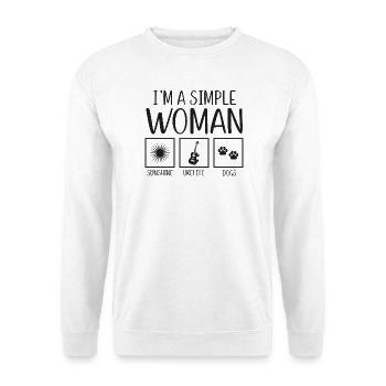 Ukulélé hawaïen Ukulélé Je suis un simple - Sweat-shirt Unisexe - blanc - Devant