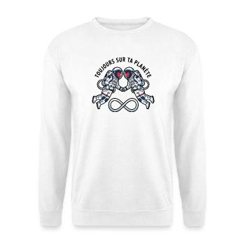 Cosmic Lovers: Astronaut Hearts - Sweat-shirt Unisexe - blanc - Devant
