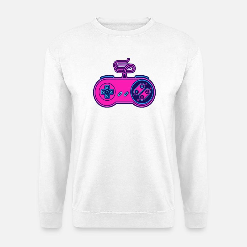 Retro-Pink-Neon-Controller - Unisex Pullover - Weiß