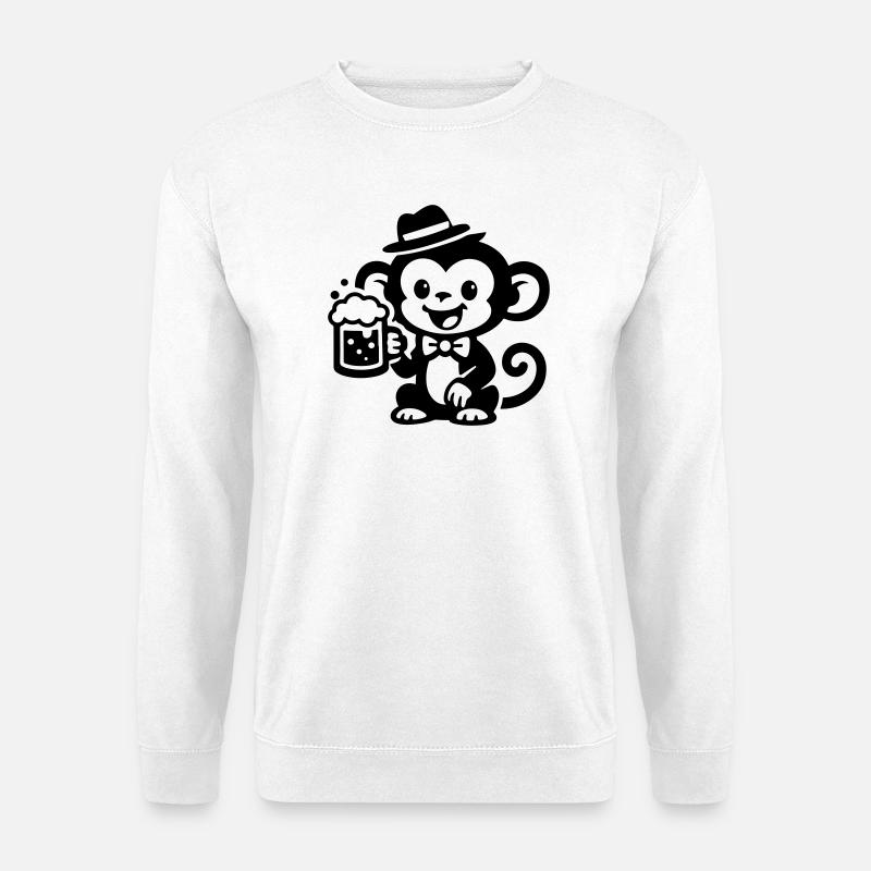 Affe Bier - Unisex Pullover - Weiß