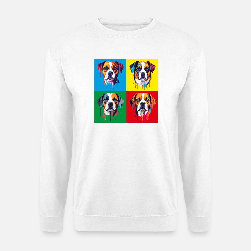 Hund Pop-Art Portrait - Unisex Pullover - Weiß