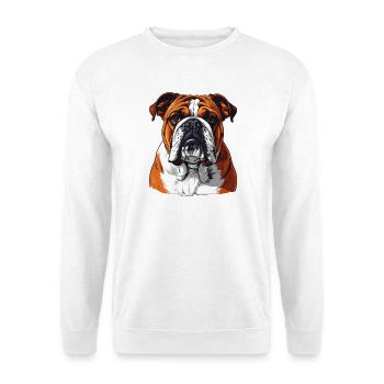 Bouledogue anglais – Portrait du chien fort - Sweat-shirt Unisexe - blanc - Devant