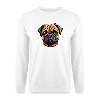 Chien carlin - Sweat-shirt Unisexe - blanc - Devant