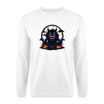 Moonlit Night Werewolf Monster with Fire Flames - Unisex Sweatshirt - white - Front