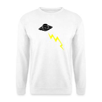 UFO Invasion Lightning Attack Alien Vector - Unisex Sweatshirt - white - Front