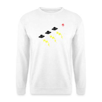 UFO Invasion Lightning Attack Alien Vector - Unisex Sweatshirt - white - Front
