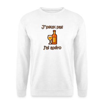 Ich kann nicht, ich habe einen Aperitif – lustiger Ausdruck, Kollegen - Unisex Pullover - Weiß - Vorne