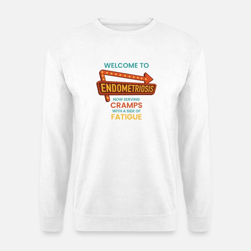 Endometriose-Bewusstsein – Retro-Diner-Schild - Unisex Pullover - Weiß