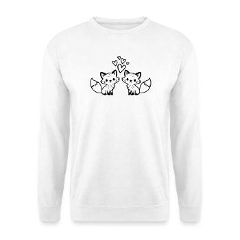 Fuchs Paar Herzen Liebe - Unisex Pullover - Weiß - Vorne