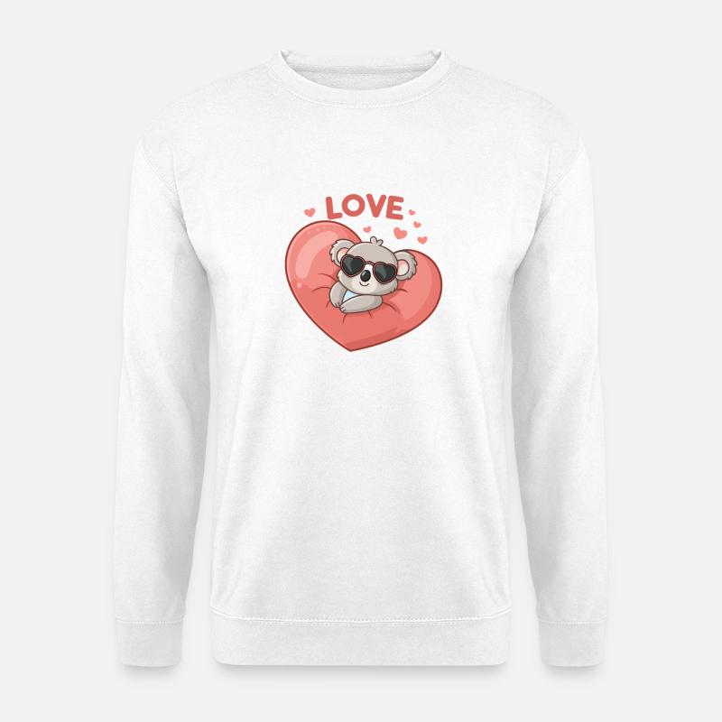Koala-Liebe auf Pink Heart - Unisex Pullover - Weiß