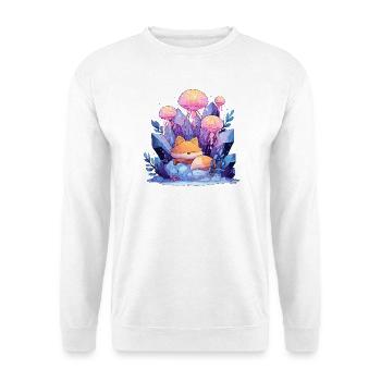 Traumfuchs im Kristallreich - Unisex Pullover - Weiß - Vorne