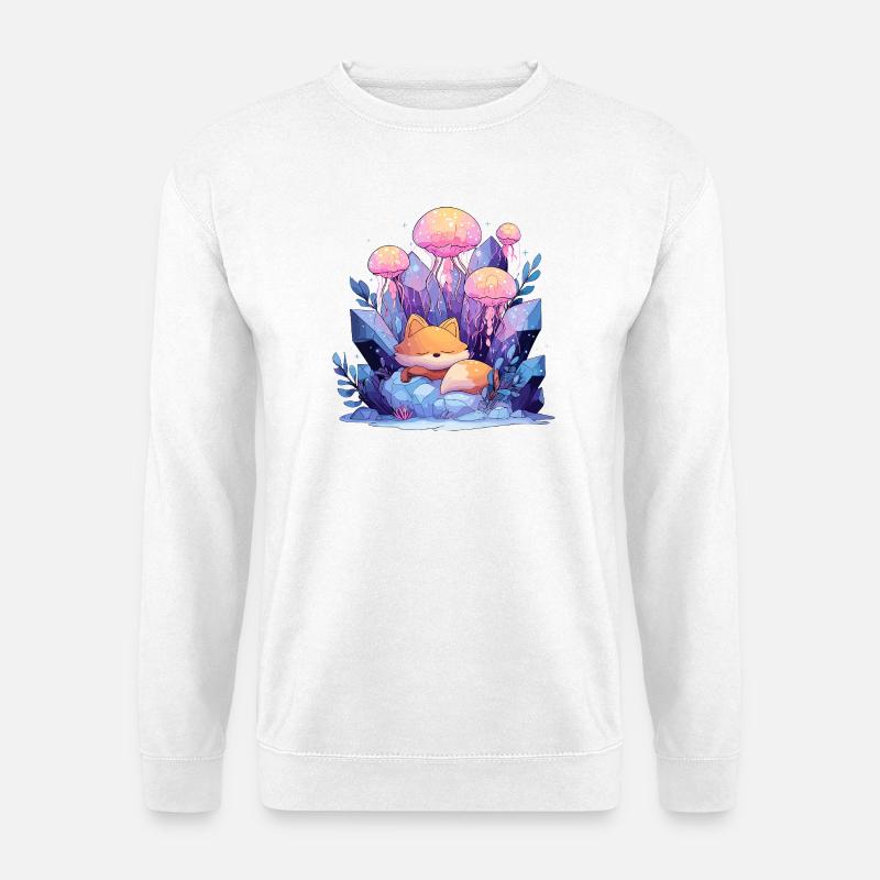 Dream Fox in the Crystal Kingdom - Unisex Sweatshirt - white
