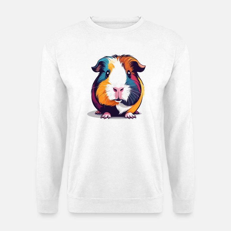 Bunte Meerschweinchen PopArt Illustration - Unisex Pullover - Weiß