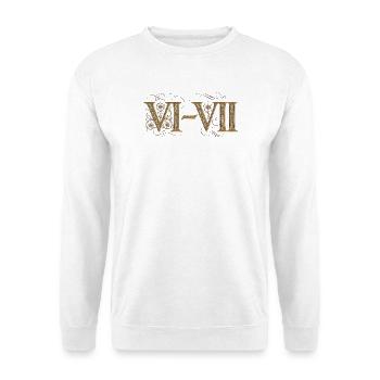 6 and 7: VI–VII Ornamental Roman numerals - Unisex Sweatshirt - white - Front
