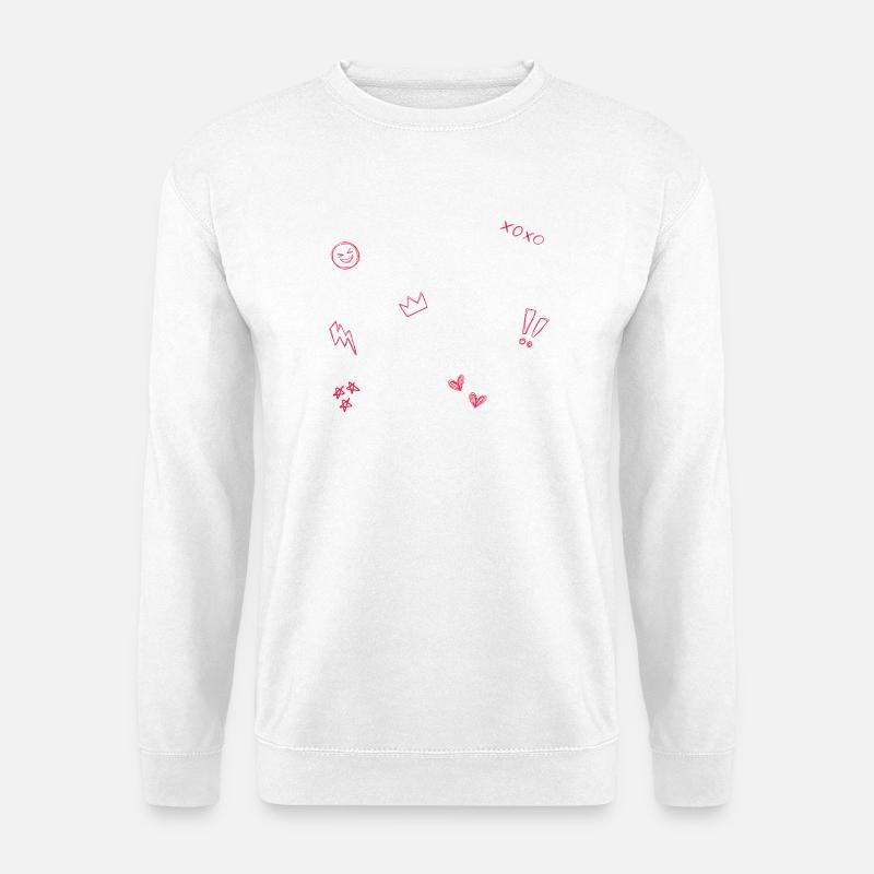 Heart Crown Doodle Pop Art - Unisex Sweatshirt - white
