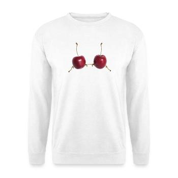 Kirschenherz Verbindung - Unisex Pullover - Weiß - Vorne