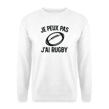 Je peux pas j'ai rugby - Sweat-shirt Unisexe - blanc - Devant