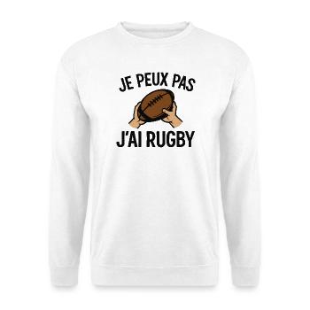 Je peux pas j'ai rugby - Sweat-shirt Unisexe - blanc - Devant