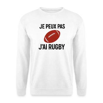 Je peux pas j'ai Rugby - Sweat-shirt Unisexe - blanc - Devant